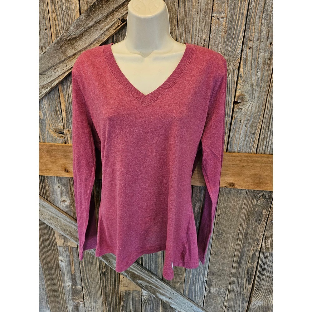 Carhartt for her purple size L (12/14) v neck long sleeve t shirt (PATCHED)^